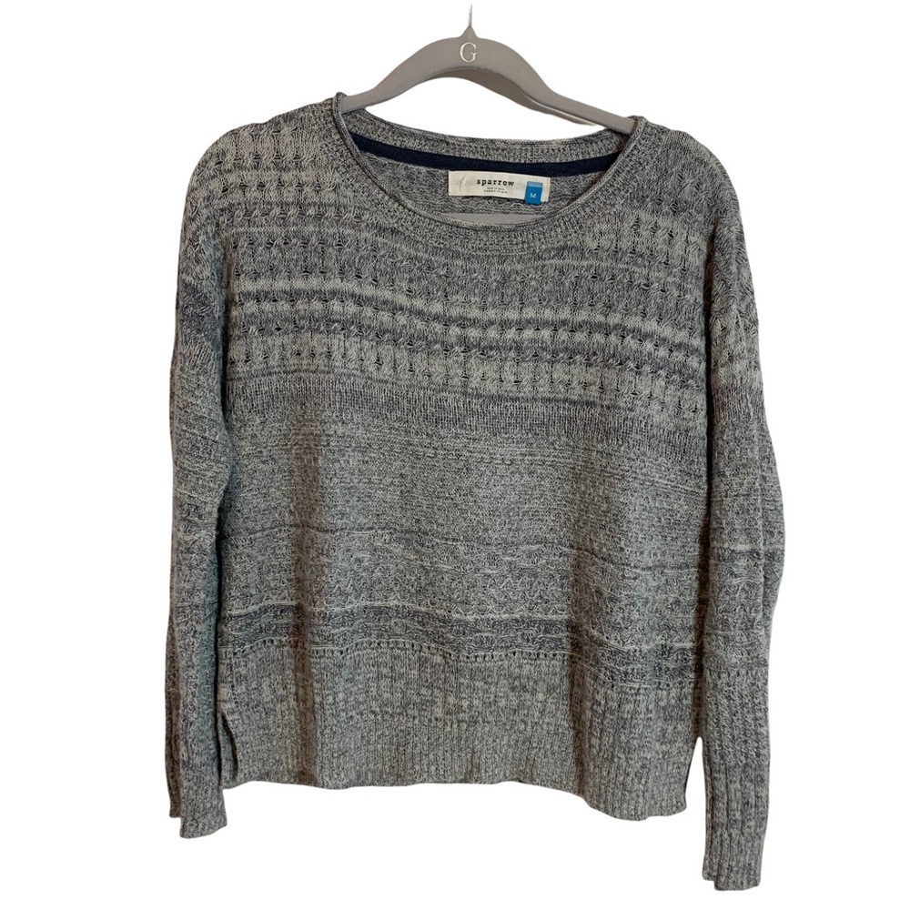Sparrow Anthopologie Gray Mohair blend Sweater Women’s Medium Pullover Crew Neck